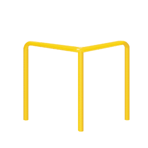 Odbojnica metalowa typ U – wymiar 800x1000 mm, kolor ostrzegawczy żółty
